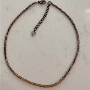 Sabika Crystal Bronze Beaded Layering Necklace.